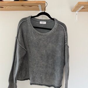 Kingston Charcoal Gray Women's Knit Sweater by Carly Jean Los Angeles (CJLA)